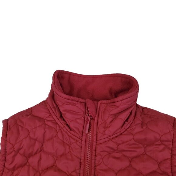 LL Bean Vest Jacket‎ Womens Medium Cranberry Thinsulate Quilted Outdoor Pockets - Picture 2 of 12